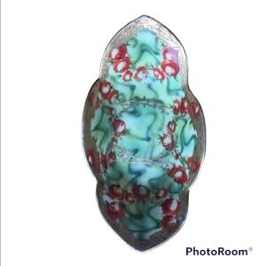 Vintage Nippon Hand Painted Japanese Oval Bowl Gold trim Ornate